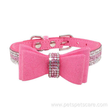 Hot Selling Fashionable Luxury Bowtie Rhinestone Dog Collar